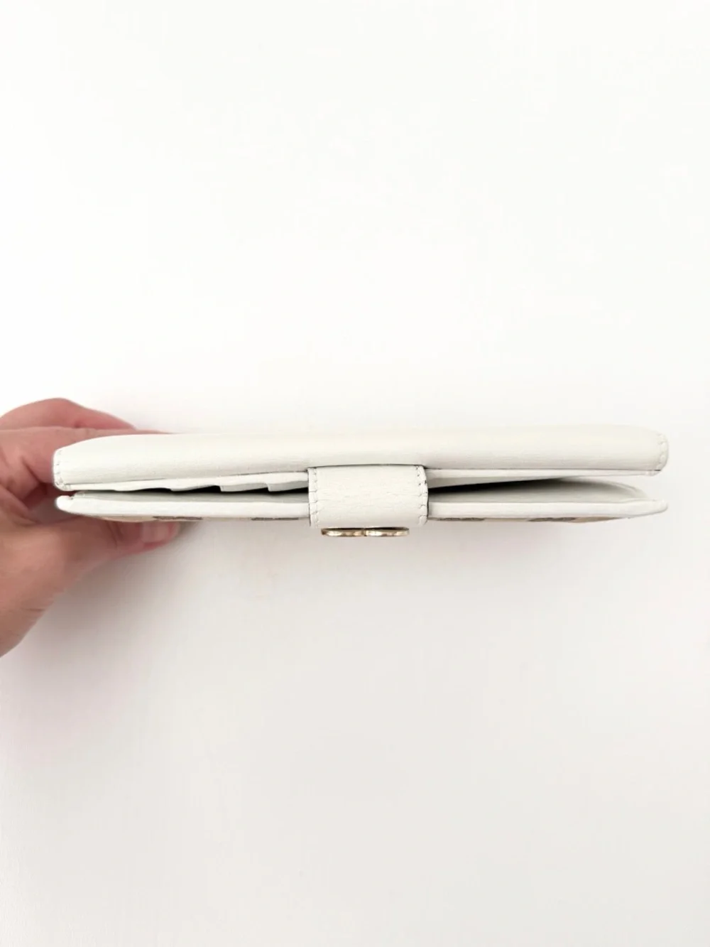 GUCCI‎ | GG Canvas Heart Flap Wallet Beige White Monogram Logo Y2K - Picture 7 of 15